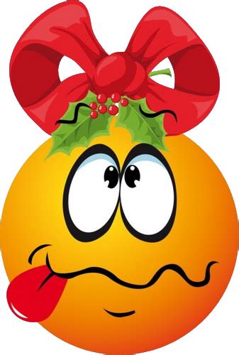 gc boule de noël orange perplexe qui tire la langue smiley émoticône clipart cartoon