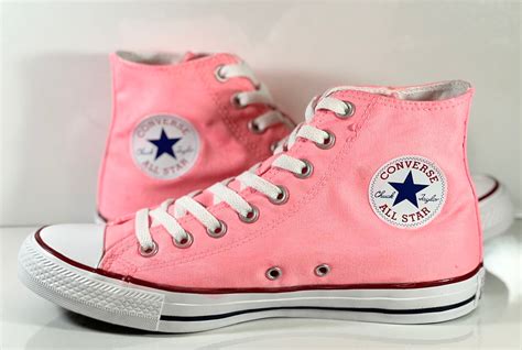 Custom Painted Neon Pink Converse All Star High Tops Shoes Etsy