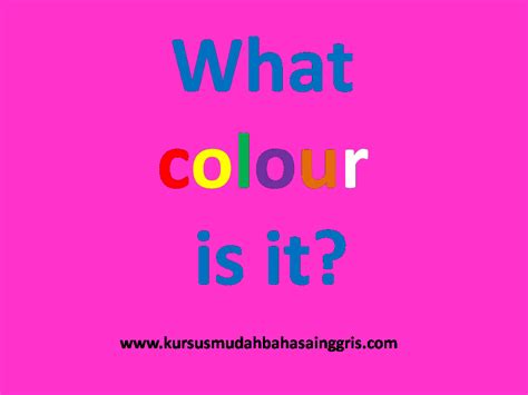 Colour Warna Materi Bahasa Inggris SD Kelas Belajar Bahasa
