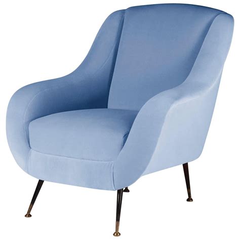 Mid Century Modern Style Inspired Italian Lounge Chair Sophia In Ivory Velvet For Sale At Stdibs