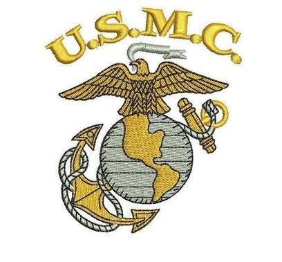Marines ega pendant, 1 1/8 inch. Globe and Anchor Marine Embroidery Logo | Machine ...