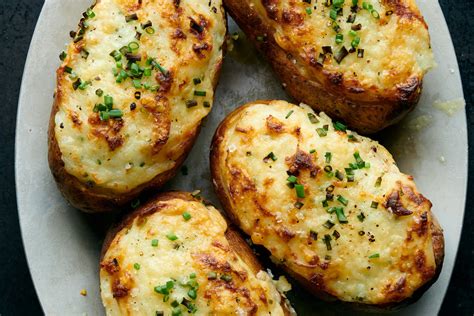 You can leave the skin on the russet potato if you like. Twice-Baked Potatoes - Dining and Cooking