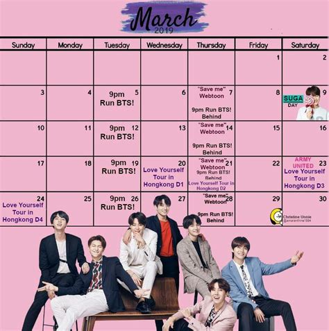 Bts Schedule For March 2019 Bts Seokjin Namjoon