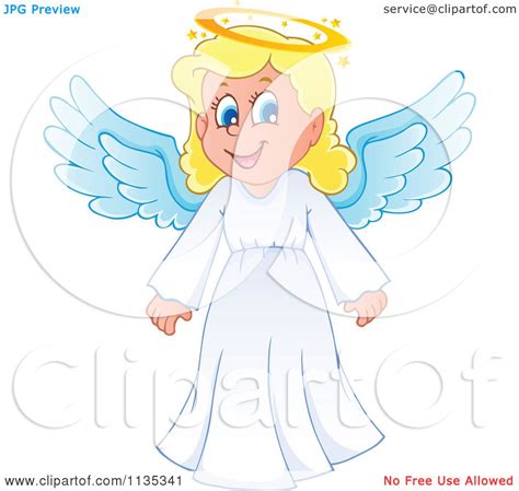 Cartoon Of A Blond Girl Angel Royalty Free Vector