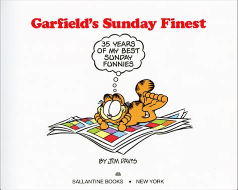Garfields Sunday Finest 35 Years Of My Best Sunday Funnies Jim