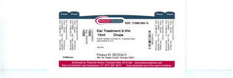 DailyMed - EAR WAX TREATMENT- carbamide peroxide solution/ drops