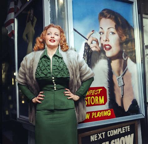 American Burlesque Star Tempest Storm Poses Next To A Promotional