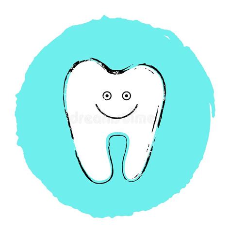 Simple Vector Illustration Of White Smiling Tooth Stock Vector