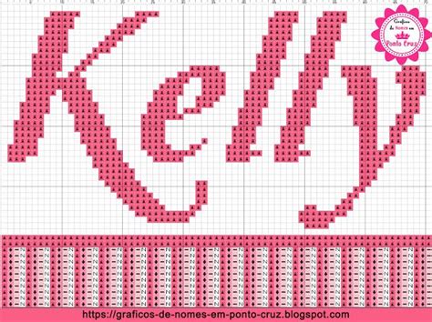 Gráficos de Nomes em Ponto Cruz Nome Kelly em Ponto Cruz Cross Stitch