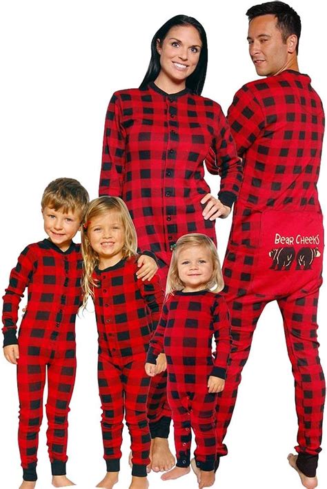 Gy76gjhd Matching Pijama De La Familia Color Rojo Y Negro Unisex
