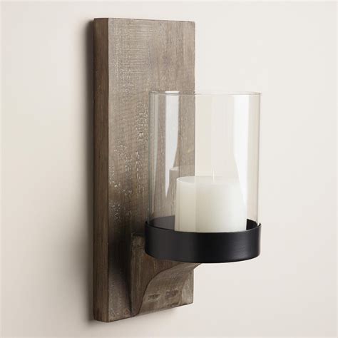 Rustic Wood Mason Sconce Candle Wall Sconces Candle Sconces Wrought