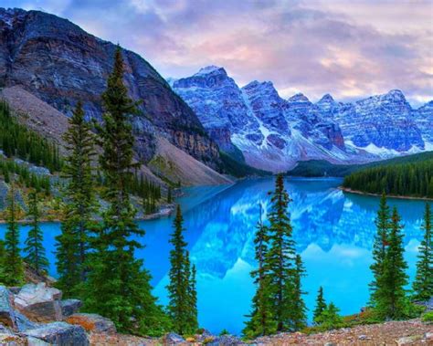 Original Canada Mountain Lake Landscape Painting And Original Canada