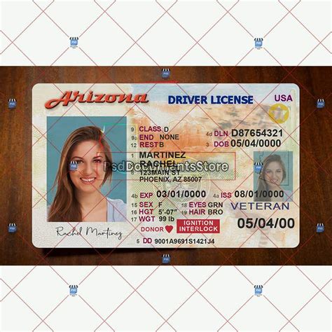 Arizona Drivers License Template Psd Documents Store