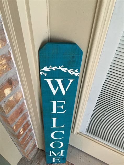 Welcome 1 Board Door Leaner Etsy