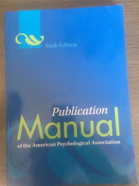 Publication Manual Of The American Psychological Association Paperback