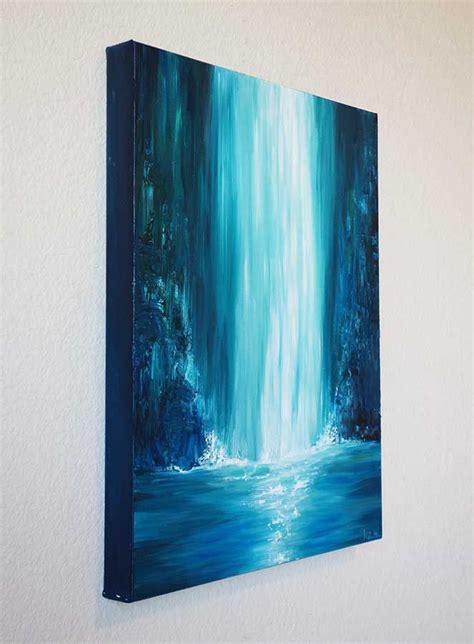 Shop Blue Falls Waterfall Painting By Liz W Fine Art