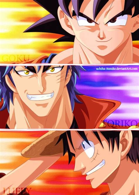 Goku Toriko Luffy By Adriano Arts On Deviantart Anime Anime