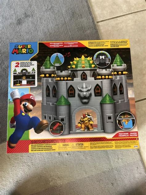 World Of Nintendo Super Mario Deluxe Bowser’s Castle Playset W 2 5” Figure New 70 00 Picclick