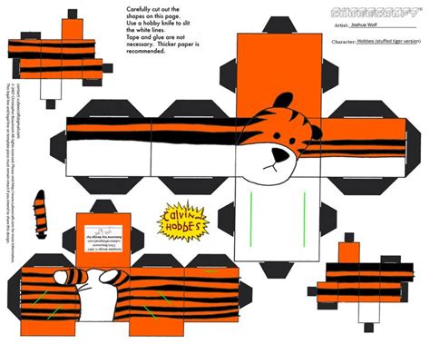 Cube Craft Paper Toy Calvin Et Hobbes Artisanat De Papier 3d