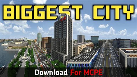 How To Download Biggest Minecraft City In Mcpe Greenfield City Map For Bedrock Edition Youtube