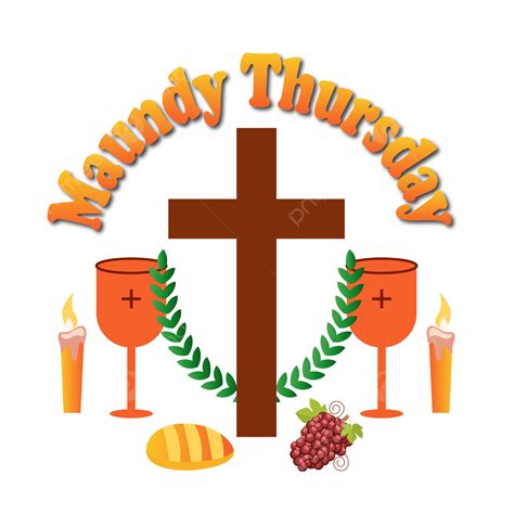 Maundy Thursday Clipart Vector Maundy Thursday Lettering With Cross