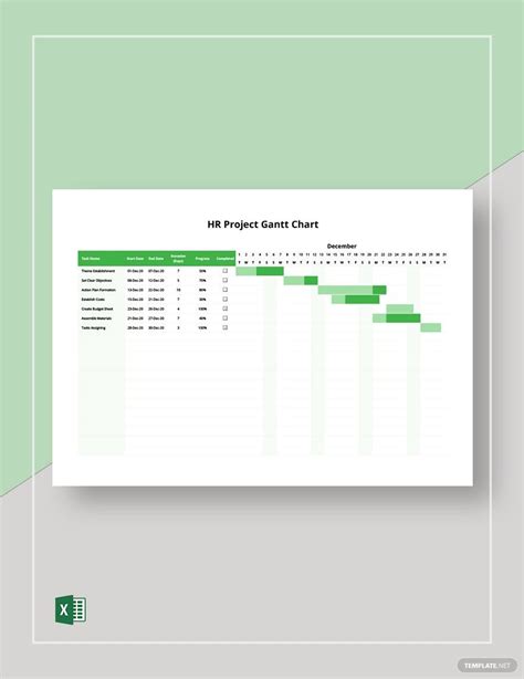 Free Hr Gantt Chart Template Download In Excel