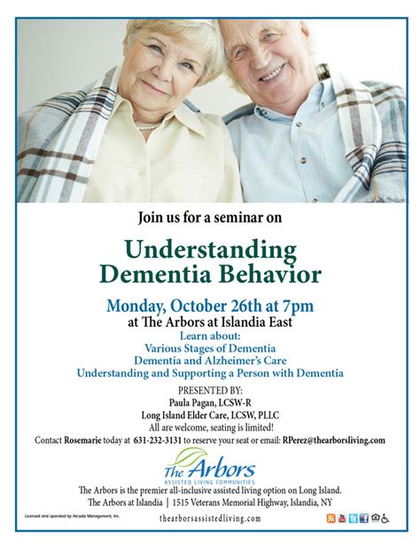 Understanding Dementia Behavior Seminar The Arbors Assisted Living