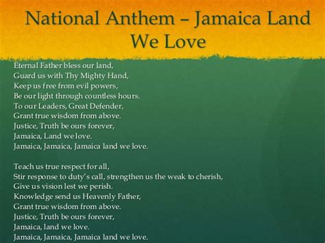 The National Anthem Of Jamajca