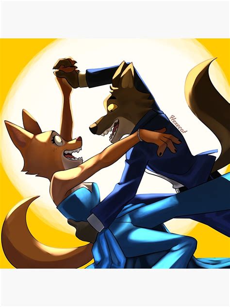 Bad Guys Diane And Mr Wolf Dancing Art Print For Sale By Hexecat Redbubble