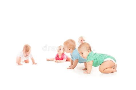 Five Babies Isolated Stock Image Image Of Childhood 85576485