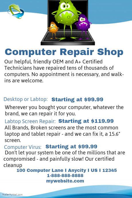 See more ideas about flyer, computer repair, computer shop. Poster Template on PosterMyWall | Computer repair, Repair ...