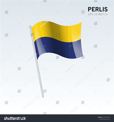 Waving Flag Perlis State Federal Territory Stock Vector Royalty Free