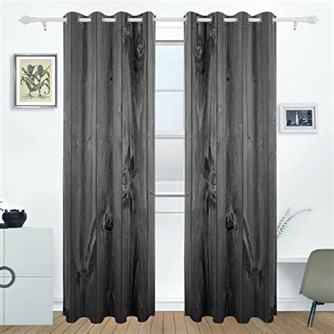 Deyya Rustic Old Barn Wood Curtains Drapes Panels Darkening Blackout