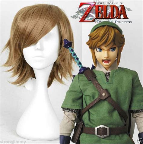 The Legend Of Zelda Link Cosplay Wig Man Brown Short Straight Hair Full