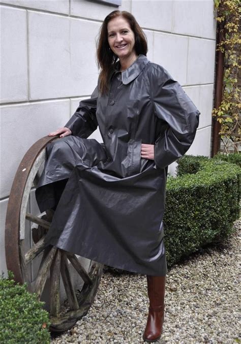 Grey Rubber Raincoat Rainwear Girl Raincoat Rainwear Fashion