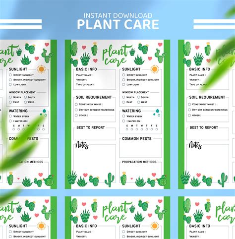 Plant Care Cards Printable Printable Word Searches