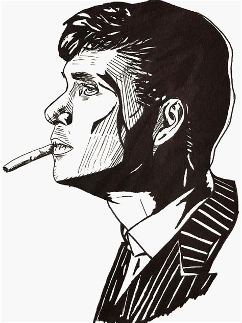 Tommy Shelby Sticker By Natb915 Redbubble Peaky Blinders Poster Pen Art Drawings Graphic