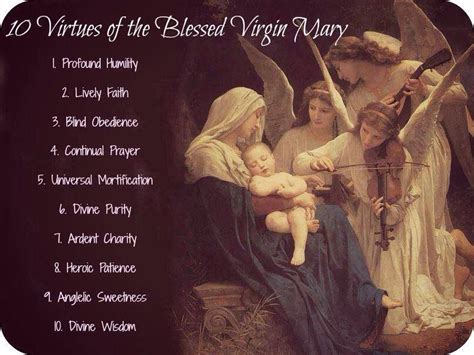 10 Virtues Of The Blessed Virgin Mary Catholic Posters Blessed