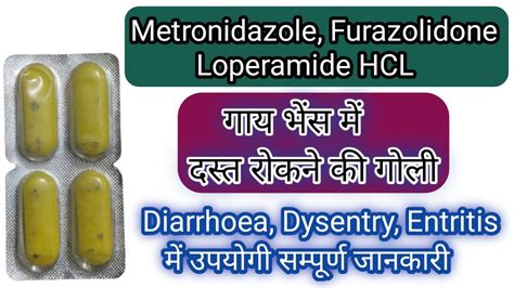 Metronidazole Furazolidone Loperamide Hcl Uses In Veterinary Youtube