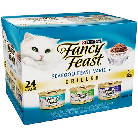 Fancy feast creates gourmet flavours to offer a range of cat food that will delight your cat. Purina Fancy Feast Grilled Seafood Feast Variety Cat Food ...