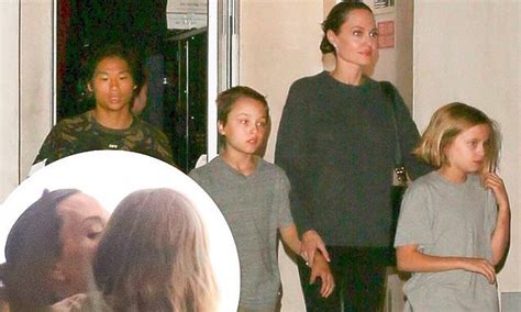 Angelina Jolie Embraces Daughter Vivienne During Sushi Dinner In La