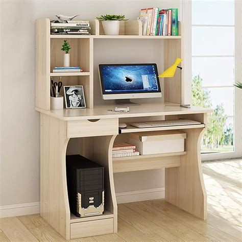 Queiting Home Office Desk Wood Computer Desk With Drawer