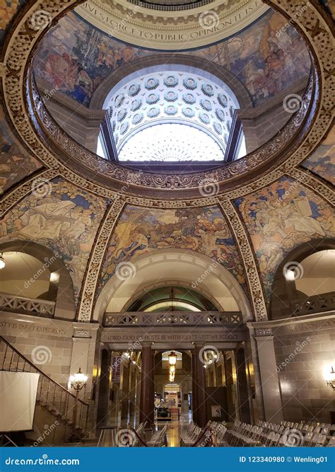 Interior Of Missouri State Capitol Building Ceiling Usa Editorial Image