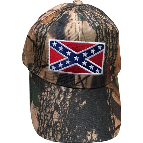 Rebel Camo Cap Hat Ballcap Confederate Flag