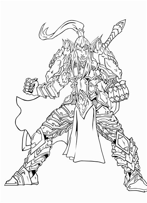 Elf Warrior Coloring Page Sketch Coloring Page