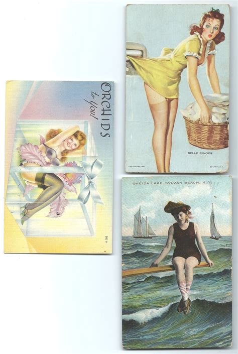 Vintage US Artist Pin Up Postcards Bathing Beauties Etsy