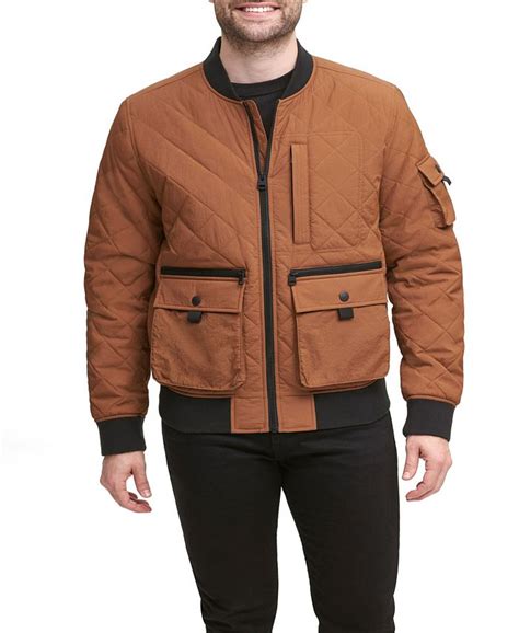 Levis Mens Diamond Quilted Utility Bomber Jacket And Reviews Coats