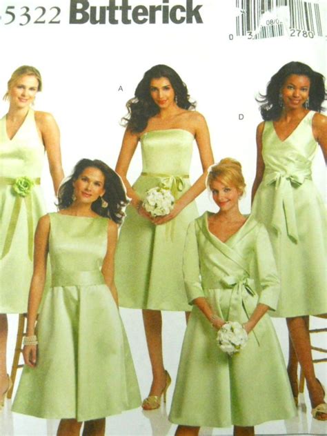 Butterick Sewing Pattern B5322 Size 8 14 5 Bridesmaids Dresses Plus
