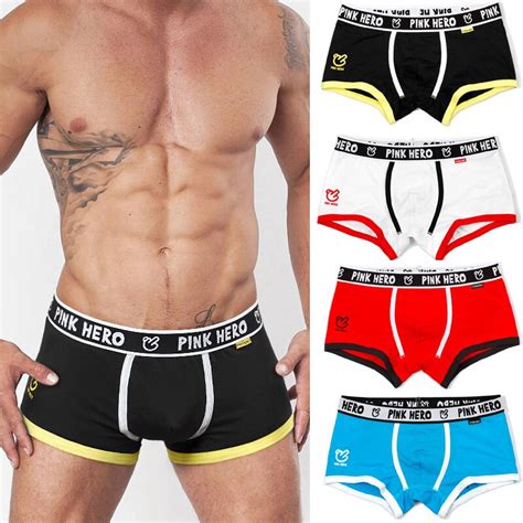 Comfortable Male Panties Hot Sale Men Underwear Mens Boxer Sexy Stripedsolid Cotton Man