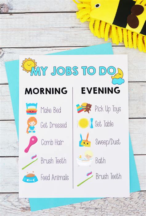 Printable Kids Morning And Evening Routine Chart I Heart Arts N